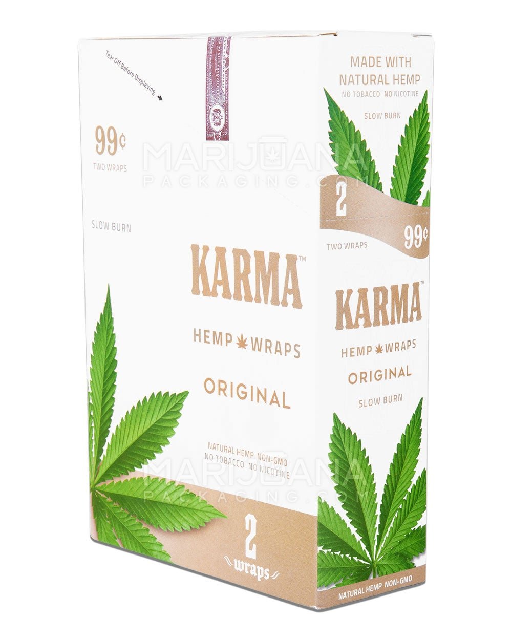 KARMA | 'Retail Display' Natural Hemp Blunt Wraps | 105mm - Original - 25 Count - 2