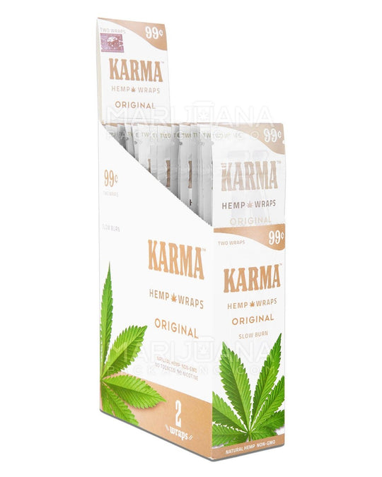 KARMA | 'Retail Display' Natural Hemp Blunt Wraps | 105mm - Original - 25 Count - 1