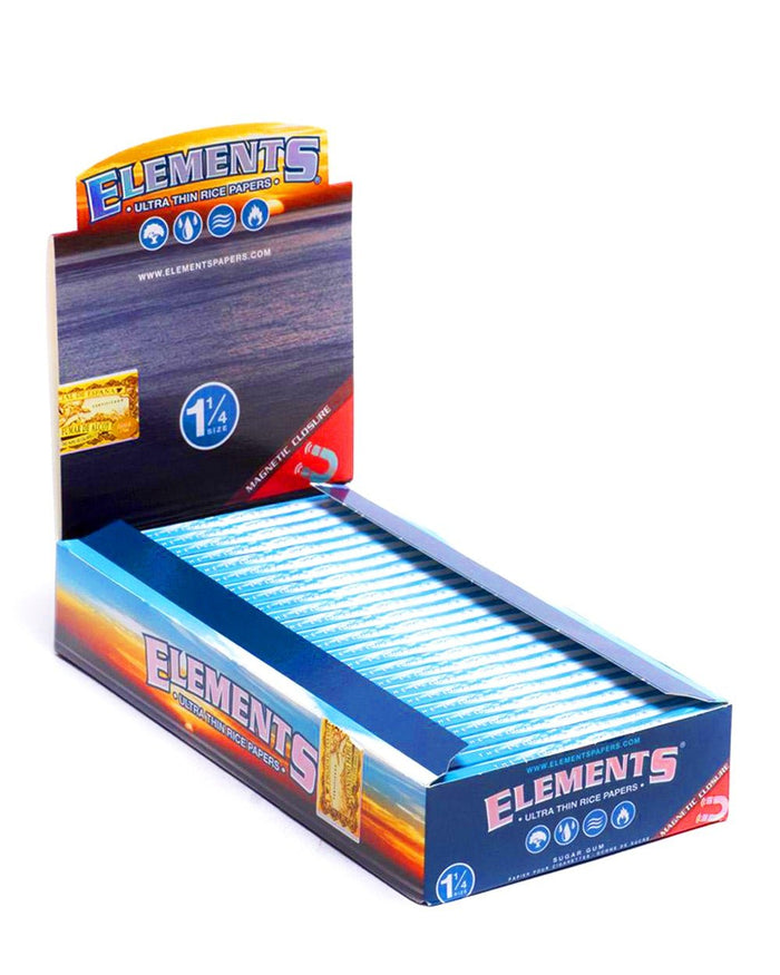 ELEMENTS | 'Retail Display' 1 1/4 Size Ultra Thin Rolling Papers | 83mm - Rice Paper - 25 Count Image