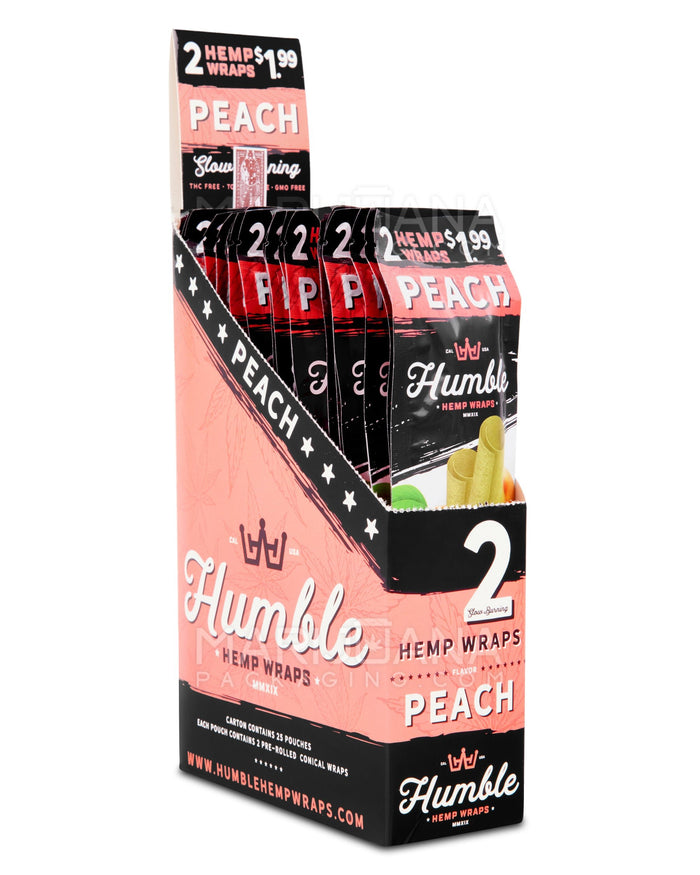 HUMBLE | 'Retail Display' Natural Hemp Blunt Wraps | 108mm - Peach - 25 Count Image