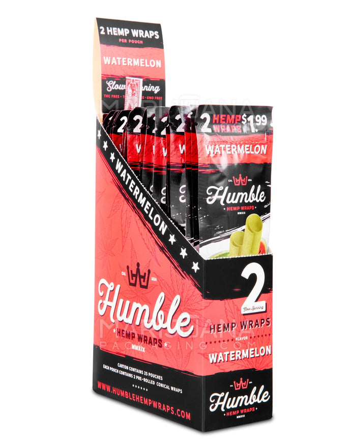 HUMBLE | 'Retail Display' Natural Hemp Blunt Wraps | 108mm - Watermelon - 25 Count Image