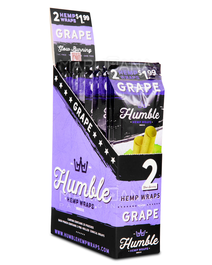 HUMBLE | 'Retail Display' Natural Hemp Blunt Wraps | 108mm - Grape - 25 Count Image