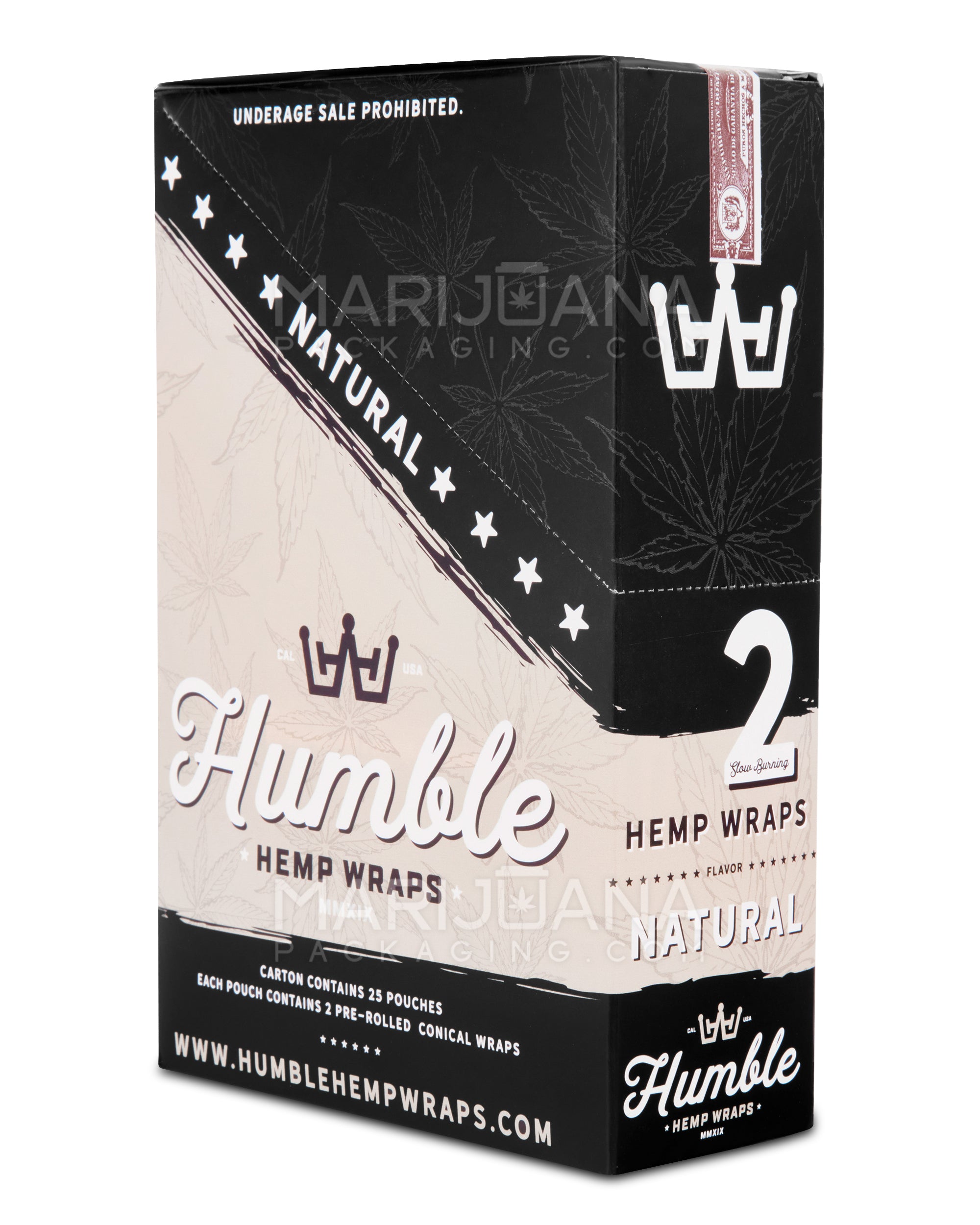 HUMBLE | 'Retail Display' Natural Hemp Blunt Wraps | 108mm - Natural - 25 Count - 4