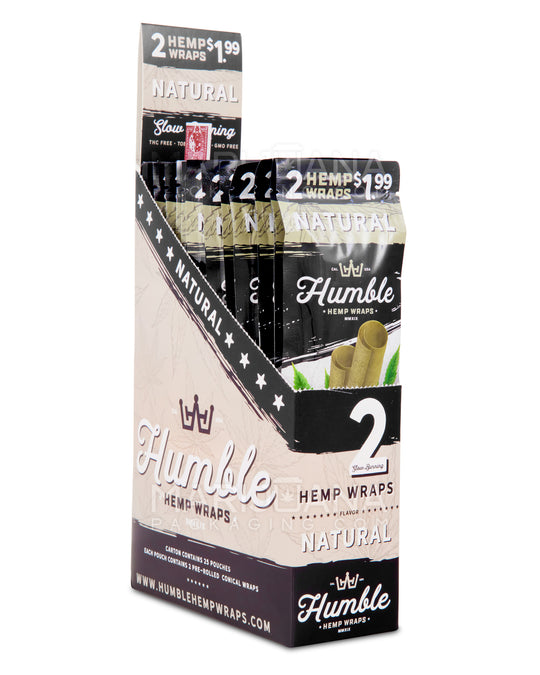 HUMBLE | 'Retail Display' Natural Hemp Blunt Wraps | 108mm - Natural - 25 Count - 1