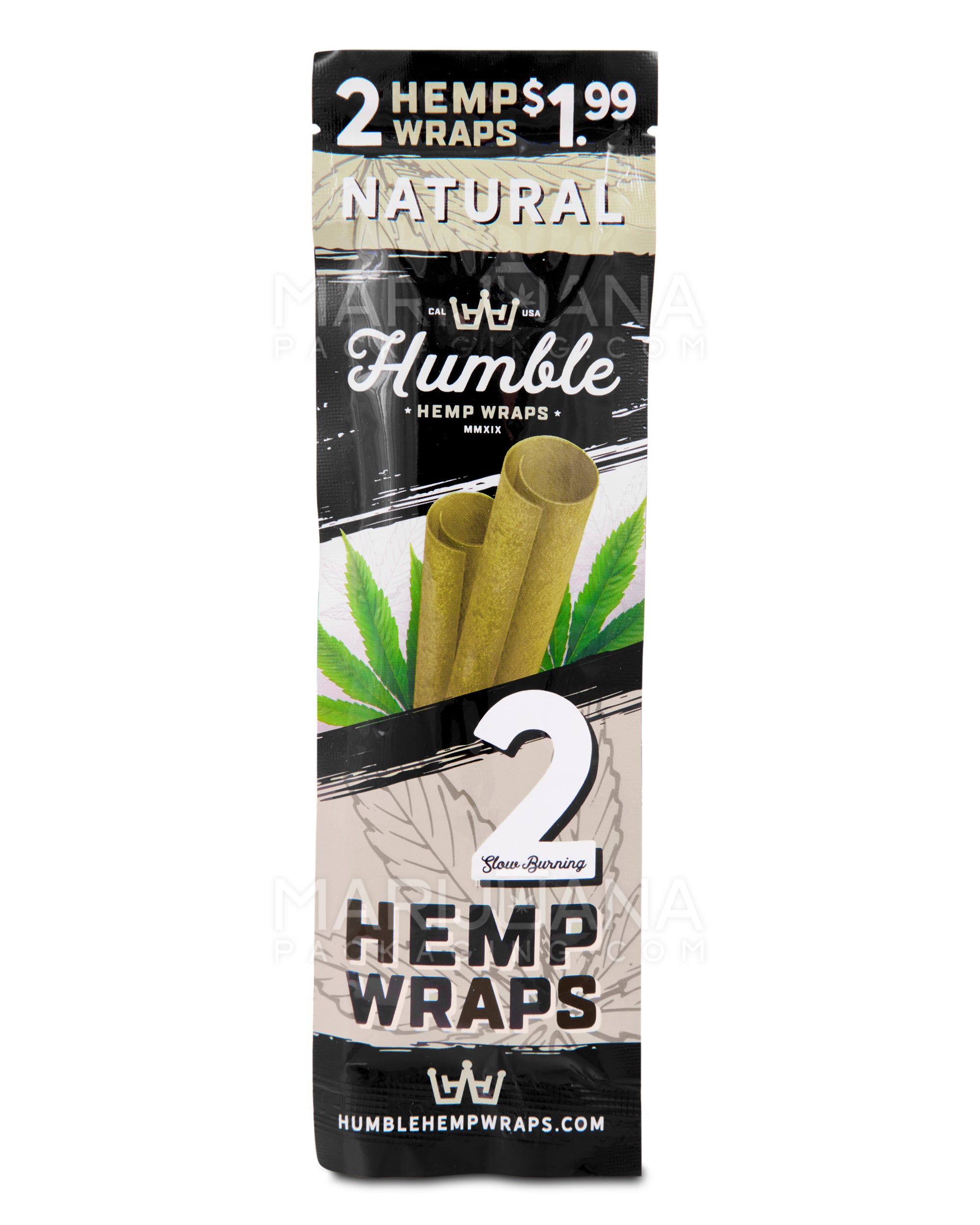 HUMBLE | 'Retail Display' Natural Hemp Blunt Wraps | 108mm - Natural - 25 Count - 2