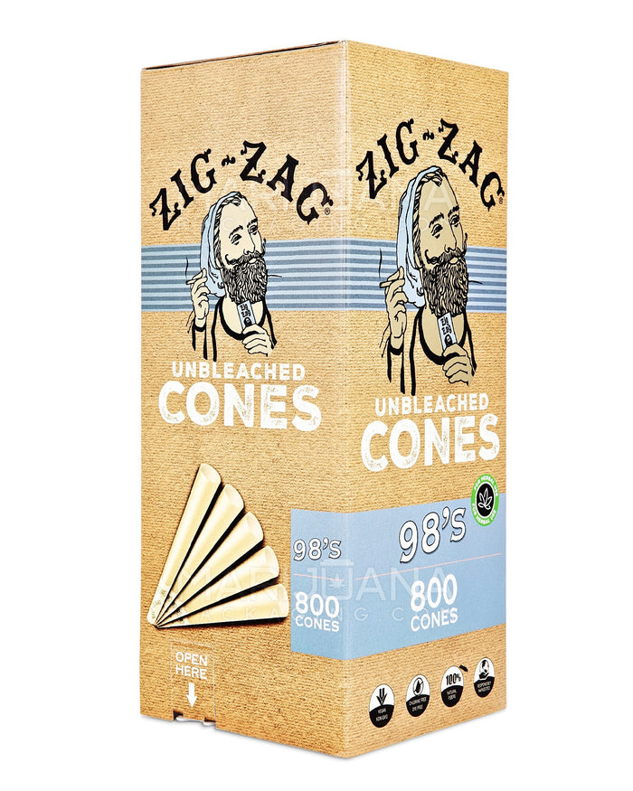 ZIG ZAG | 98 Size Pre-Rolled Cones | 98mm - Unbleached Paper - 800 Count Image