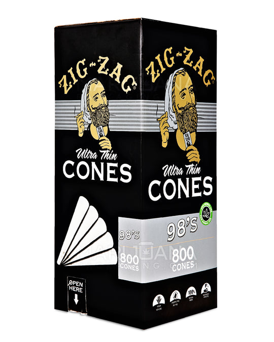 ZIG ZAG | 98 Size Pre-Rolled Cones | 98mm - Ultra Thin Paper - 800 Count - 1