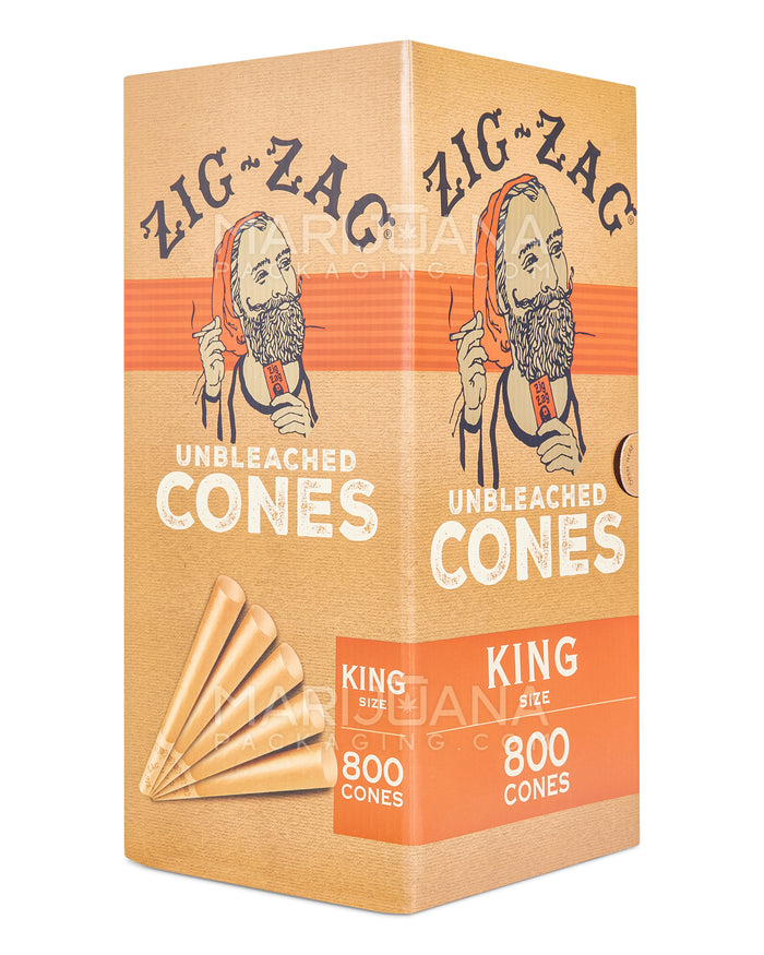 ZIG ZAG | King Size Pre-Rolled Cones | 109mm - Unbleached Paper - 800 Count Image