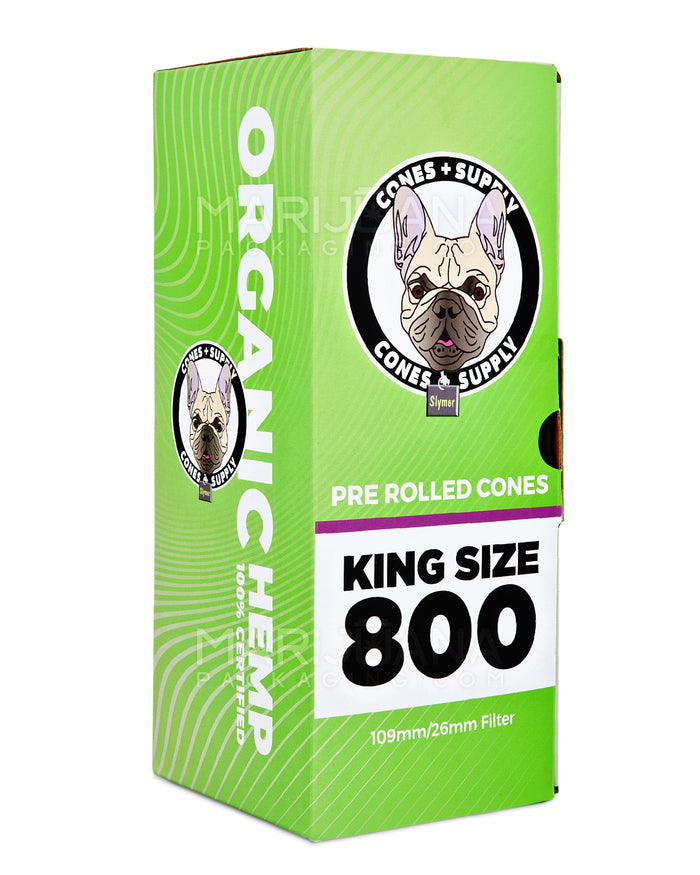 CONES + SUPPLY | King Size Pre-Rolled Organic Hemp Cones | 109mm - Hemp Paper - 800 Count Image