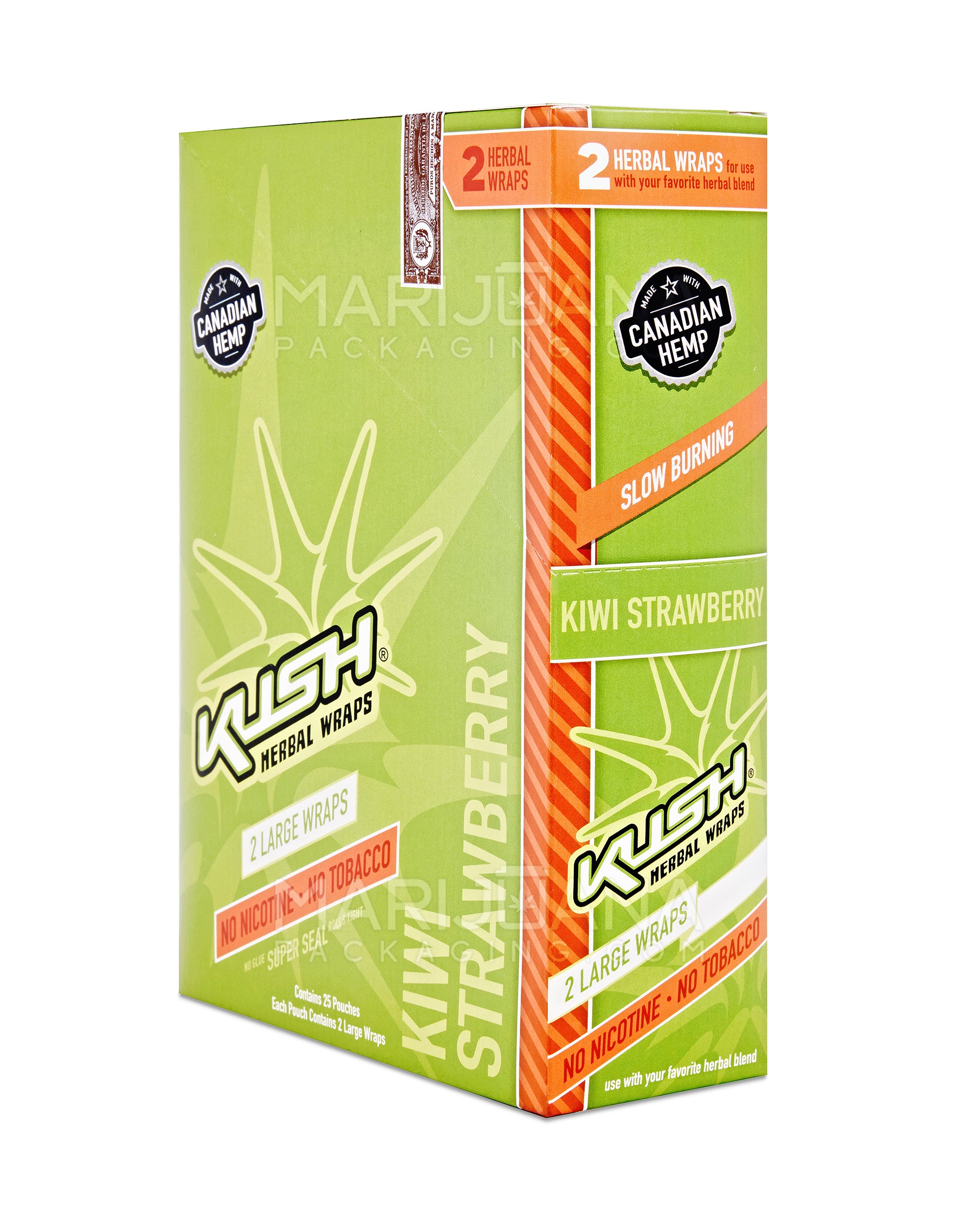 KUSH | 'Retail Display' Super Seal Herbal Wraps | 121mm - Kiwi Strawberry - 25 Count - 4