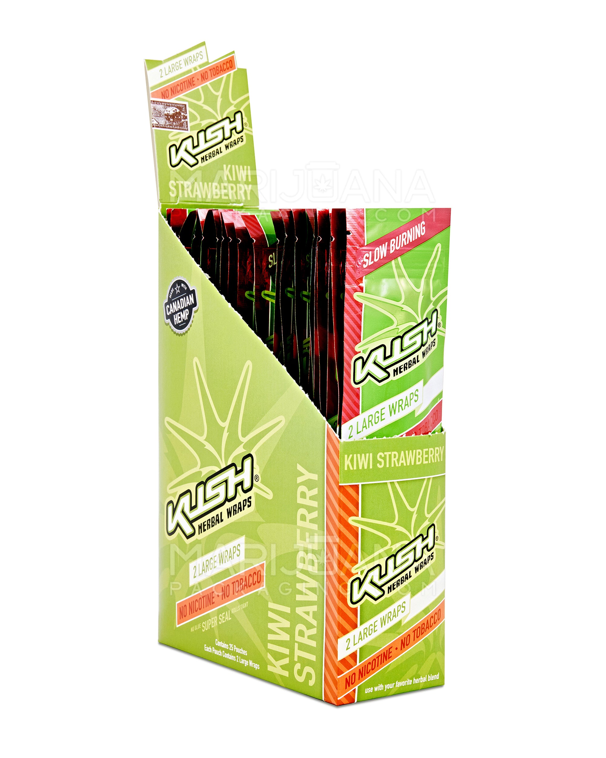 KUSH | 'Retail Display' Super Seal Herbal Wraps | 121mm - Kiwi Strawberry - 25 Count - 1