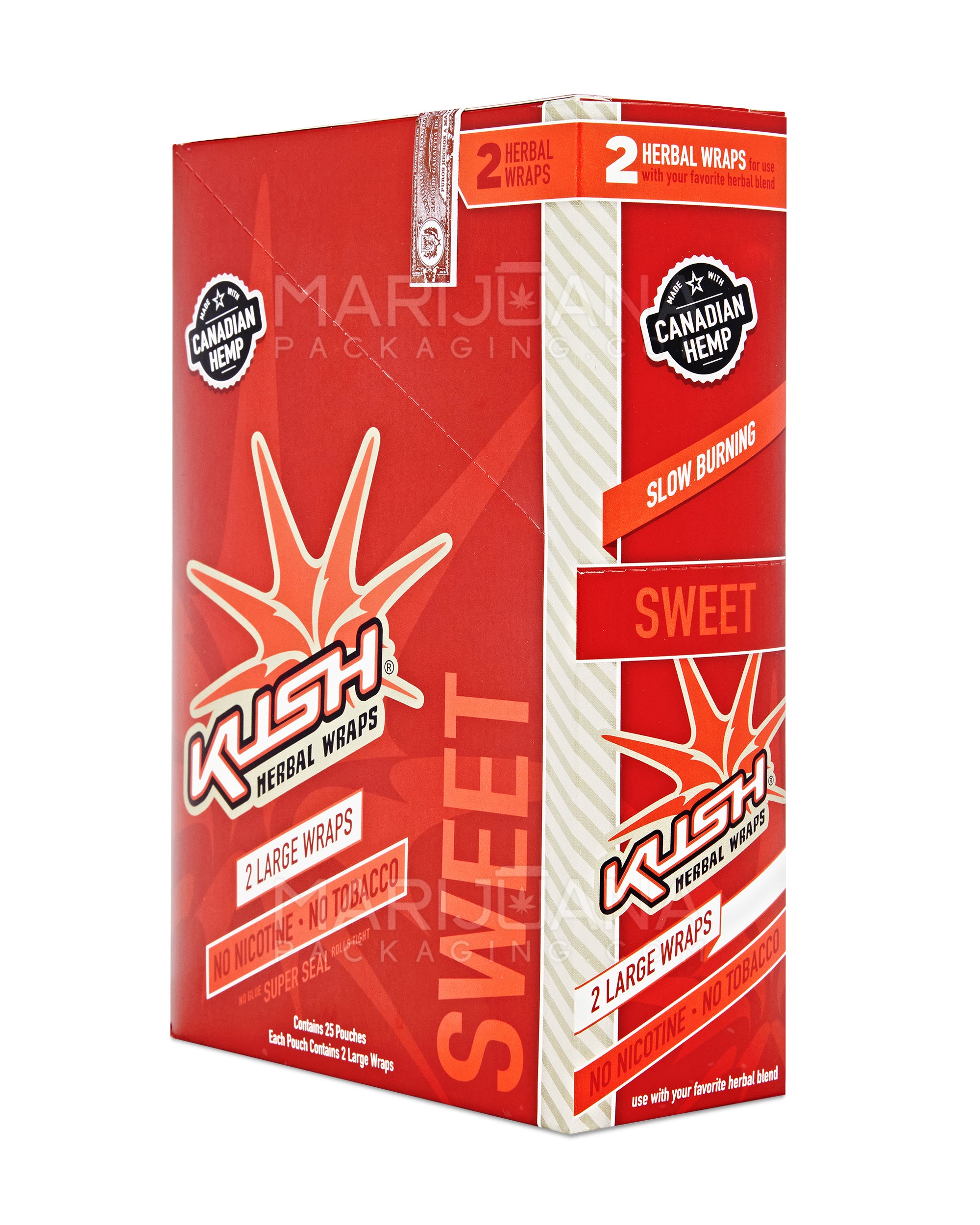 KUSH | 'Retail Display' Super Seal Herbal Wraps | 121mm - Sweet - 25 Count - 4