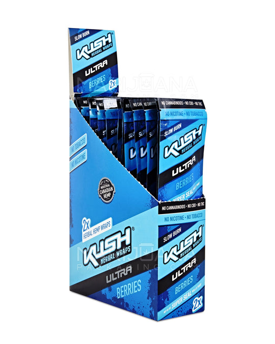 KUSH | 'Retail Display' Ultra Herbal Hemp Wraps | 121mm - Berries - 25 Count - 1