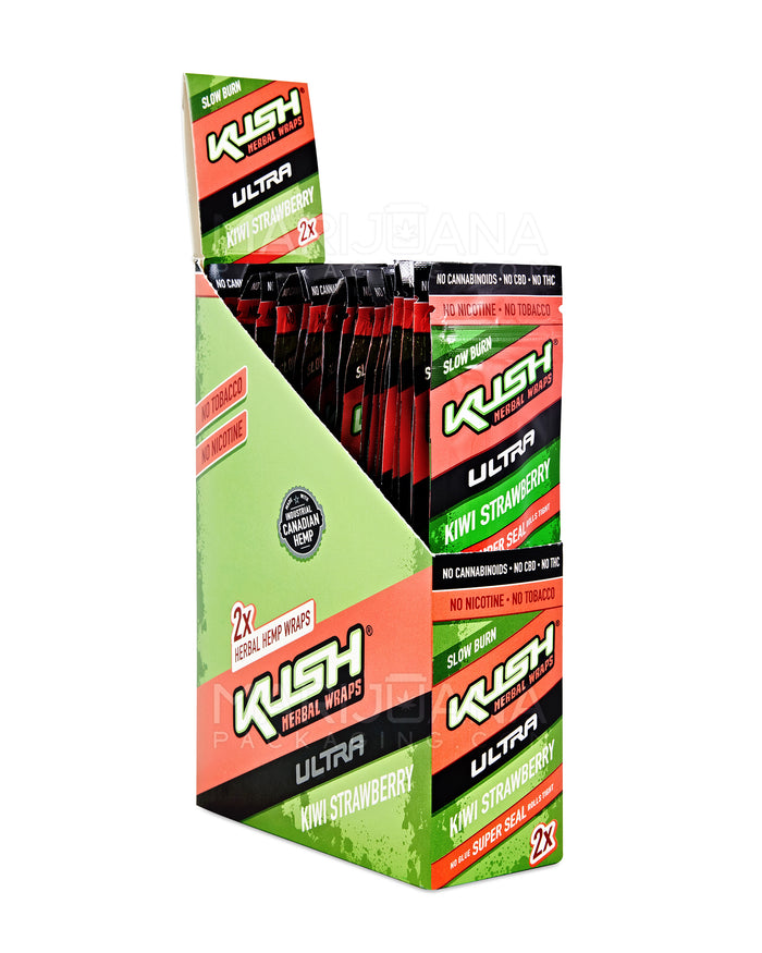 KUSH | 'Retail Display' Ultra Herbal Hemp Wraps | 121mm - Kiwi Strawberry - 25 Count Image