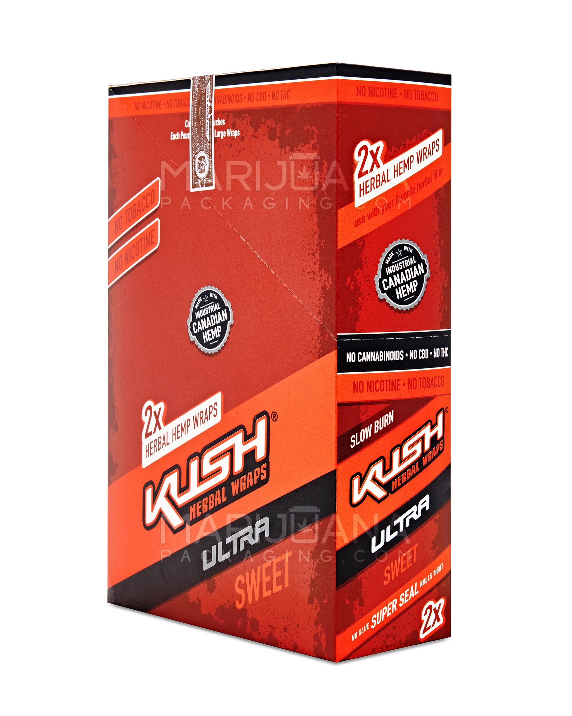 KUSH | 'Retail Display' Ultra Herbal Hemp Wraps | 121mm - Sweet - 25 Count - 4