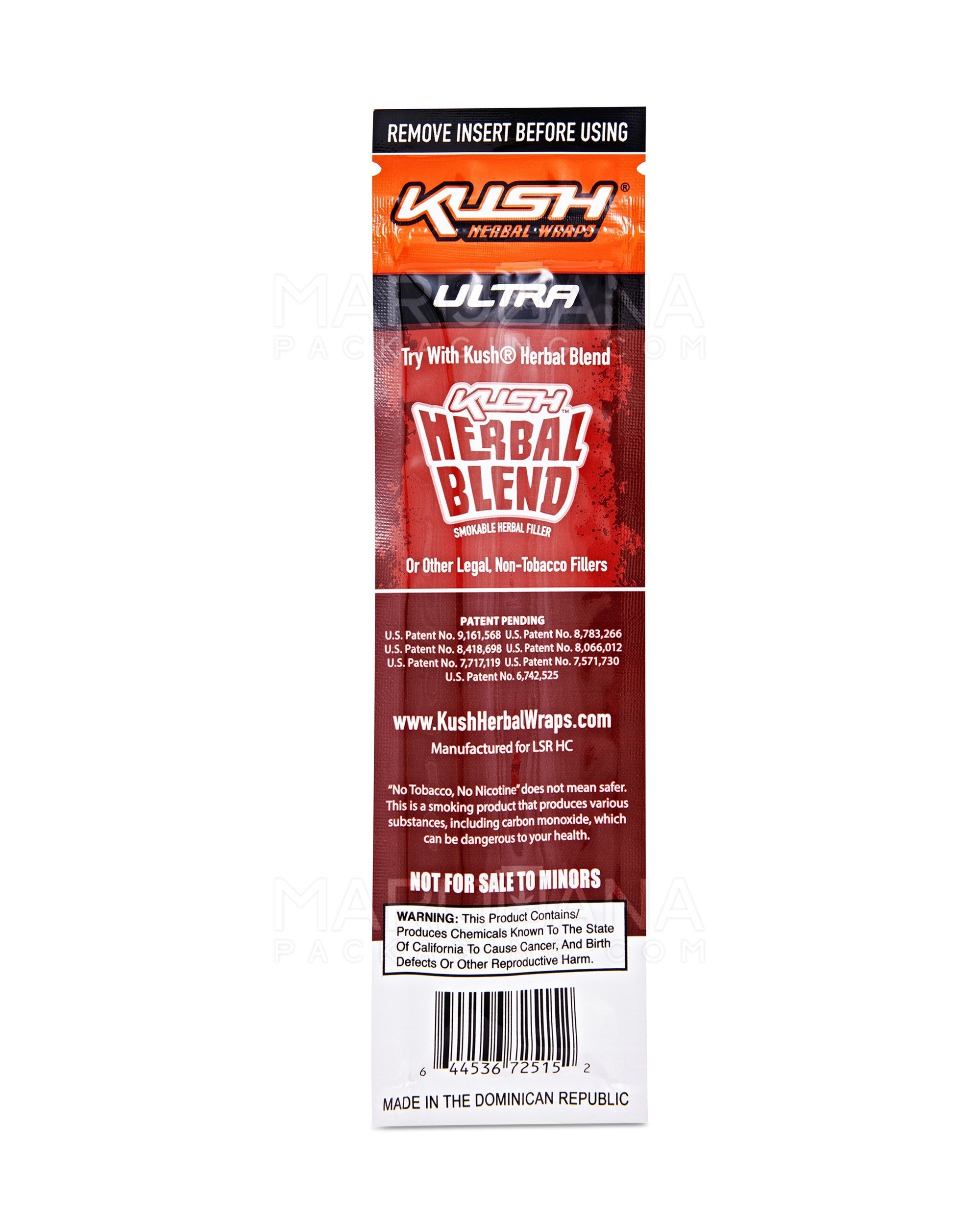 KUSH | 'Retail Display' Ultra Herbal Hemp Wraps | 121mm - Sweet - 25 Count - 3