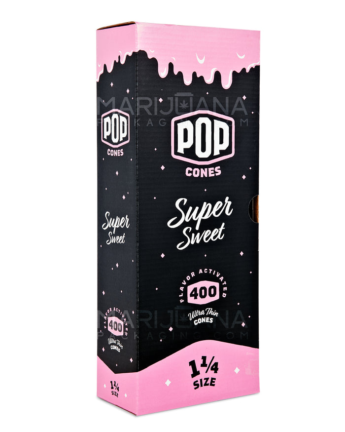 POP CONES | 1 1/4 Size Unbleached Pre-Rolled Cones | 84mm - Super Sweet - 400 Count Image