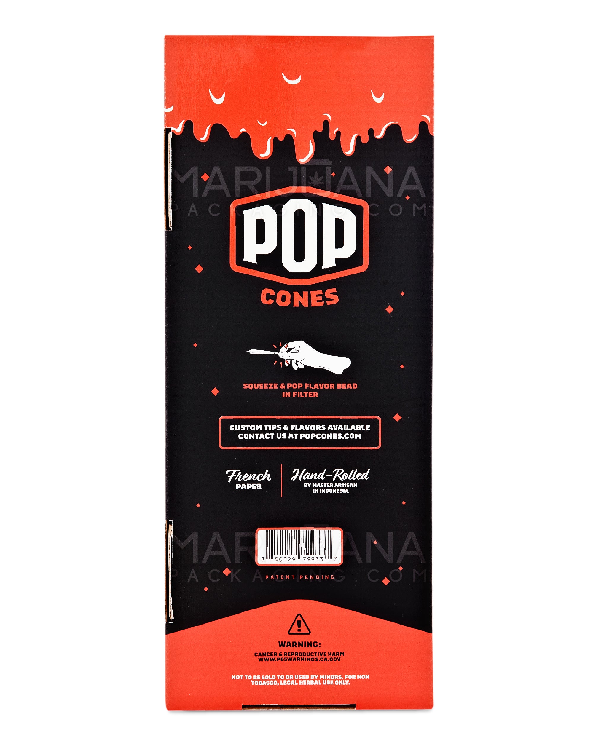 POP CONES | 1 1/4 Size Unbleached Pre-Rolled Cones | 84mm - Strawberry Jam - 400 Count - 6