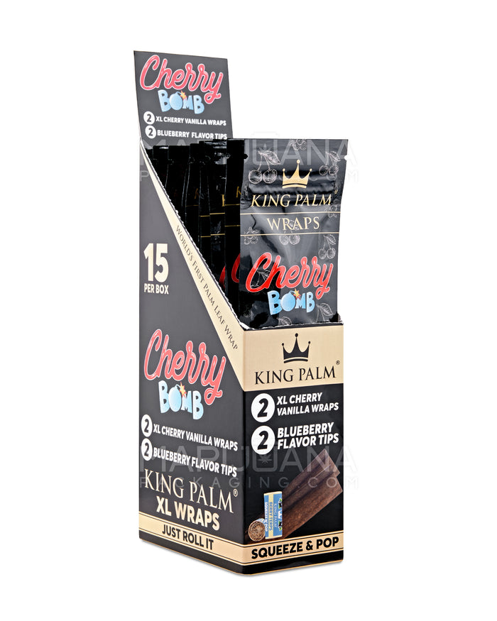 KING PALM | 'Retail Display' Palm Leaf Blunt Wraps | 106mm - Cherry Bomb - 15 Count Image