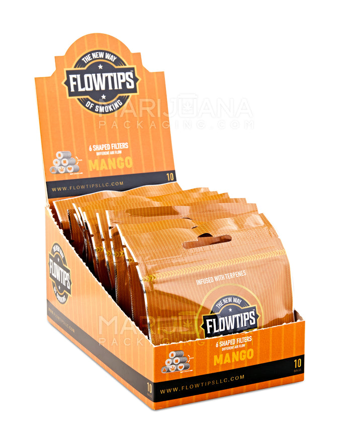 FLOWTIPS | 'Retail Display' Terpene-Infused Filter Tips | 20mm - Mango - 10 Count Image