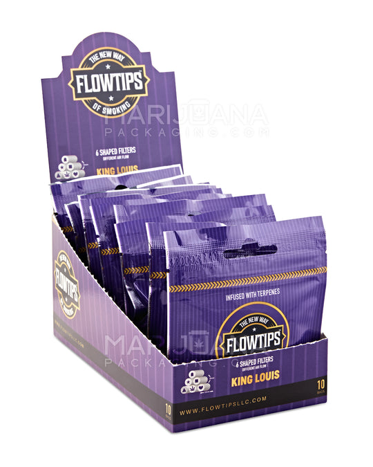 FLOWTIPS | 'Retail Display' Terpene-Infused Filter Tips | 20mm - King Louis - 10 Count