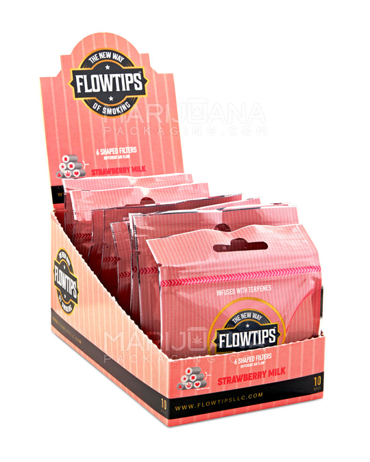 FLOWTIPS | 'Retail Display' Terpene-Infused Filter Tips | 20mm - Strawberry Milk - 10 Count