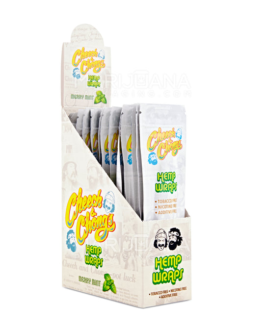 CHEECH & CHONG'S | 'Retail Display' Organic Hemp Blunt Wraps | 109mm - Merry Mint - 25 Count