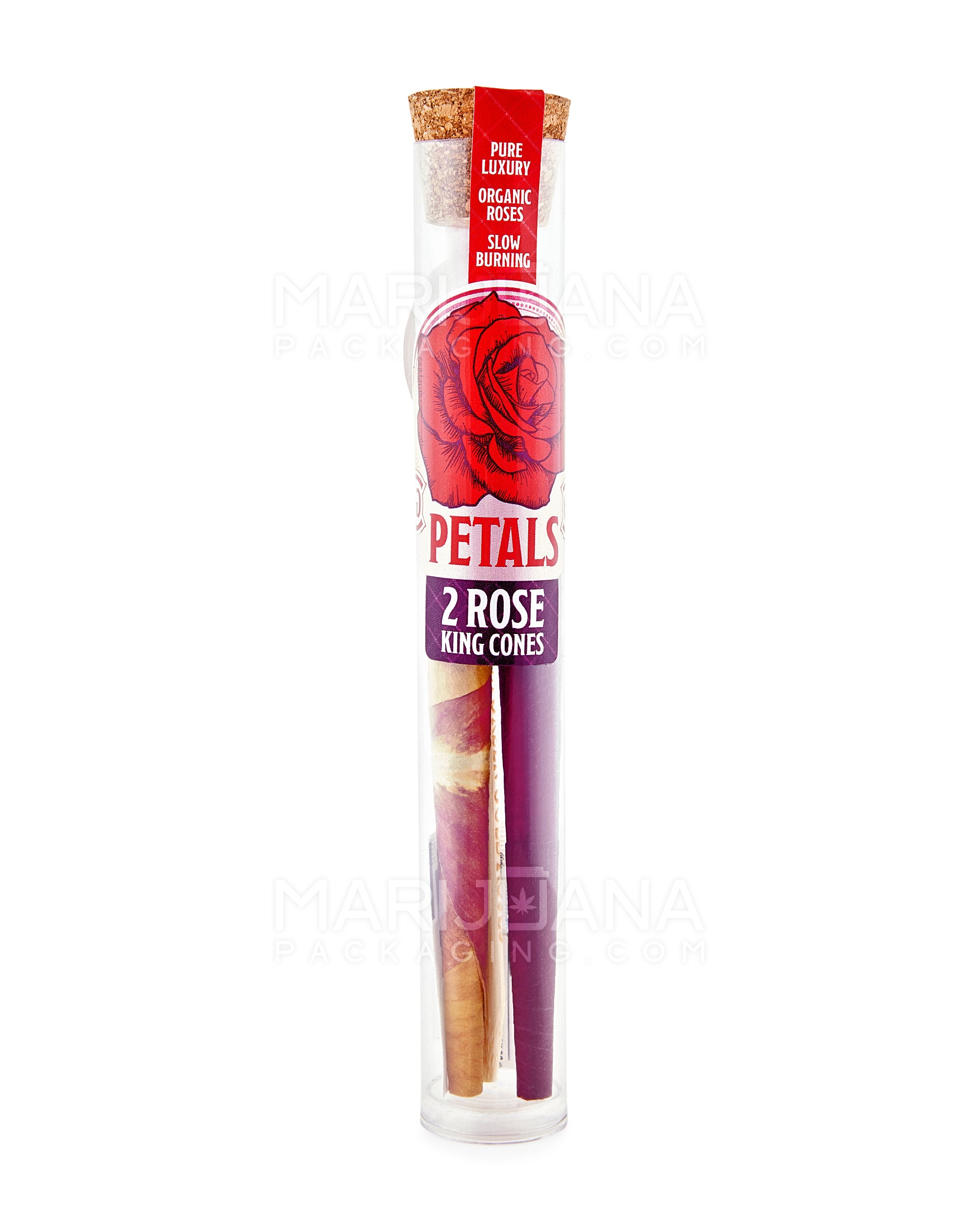 PETALS | Handmade Organic Rose Petal King Size Pre-Rolled Cones | 109mm - Organic Rose Paper - 2 Count