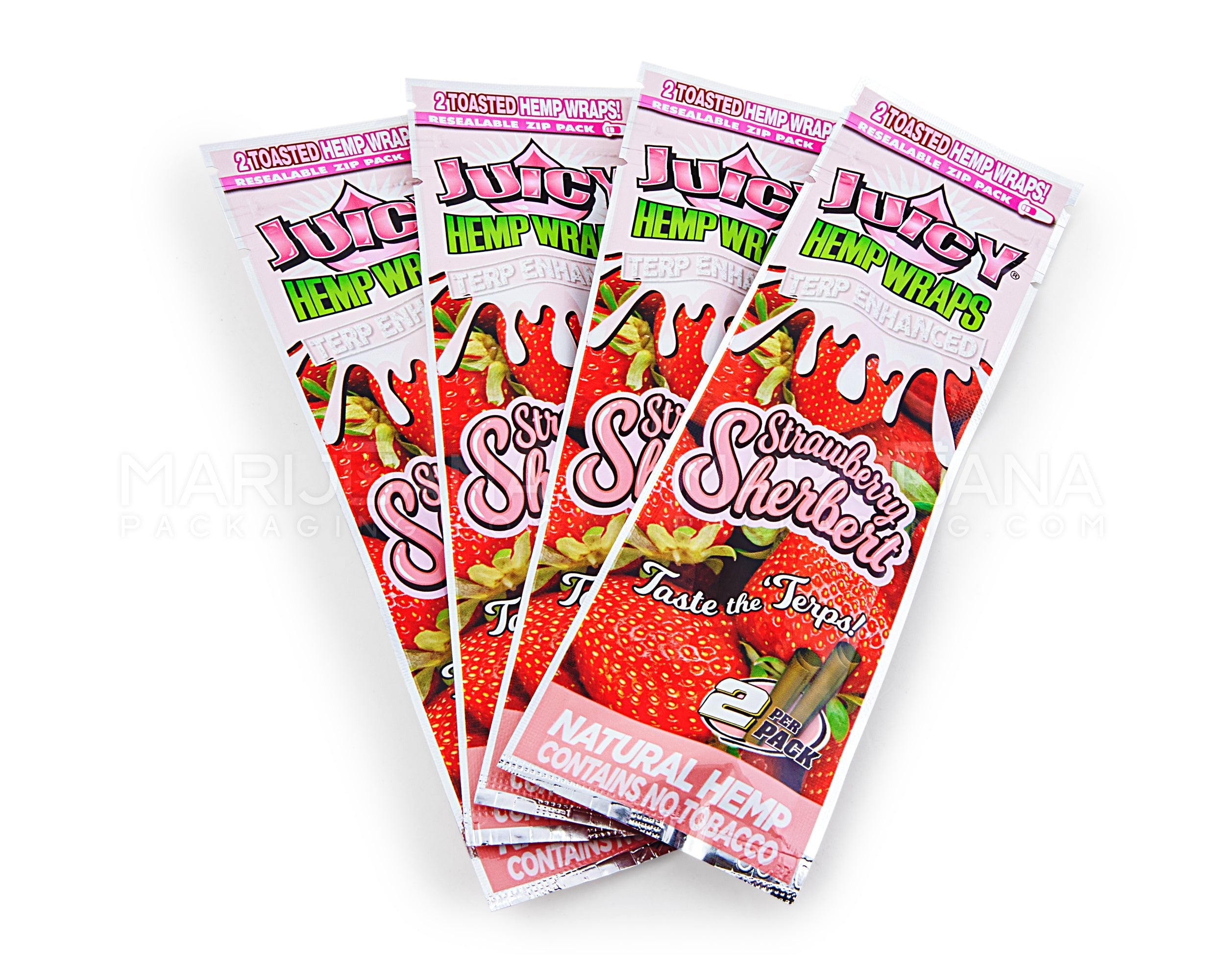 JUICY JAY'S | 'Retail Display' Terp Enhanced Natural Hemp Wraps | 109mm - Strawberry Sherbet - 25 Count - 3