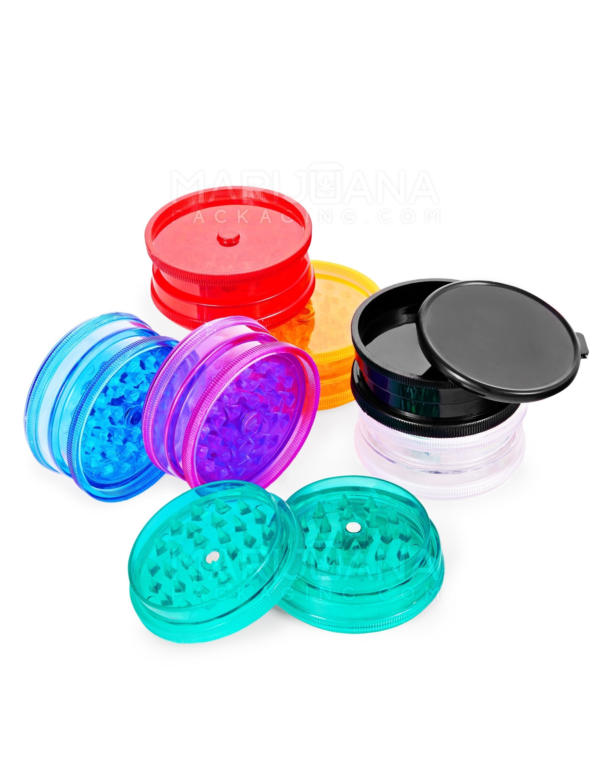 Magnetic Plastic Grinder w/ Storage | 3 Piece - 60mm - Assorted - 11