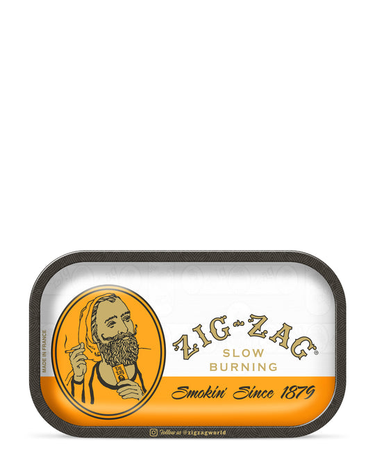 ZIG ZAG | Classic Orange Rolling Tray | 10.75in x 6.5in - Small - Metal