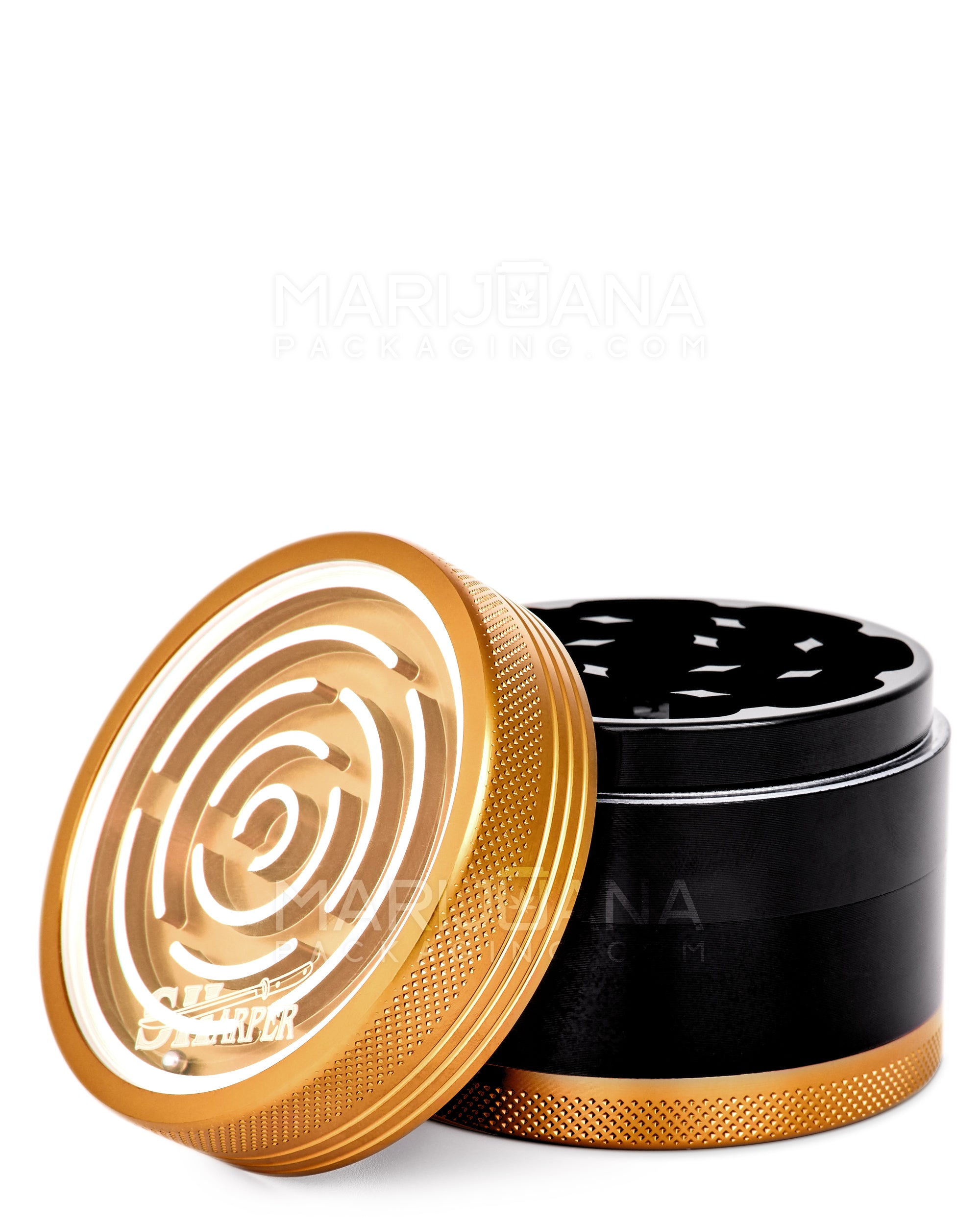 SHARPER | Magnetic Metal Maze Grinder | 4 Piece - 63mm - Gold - 1