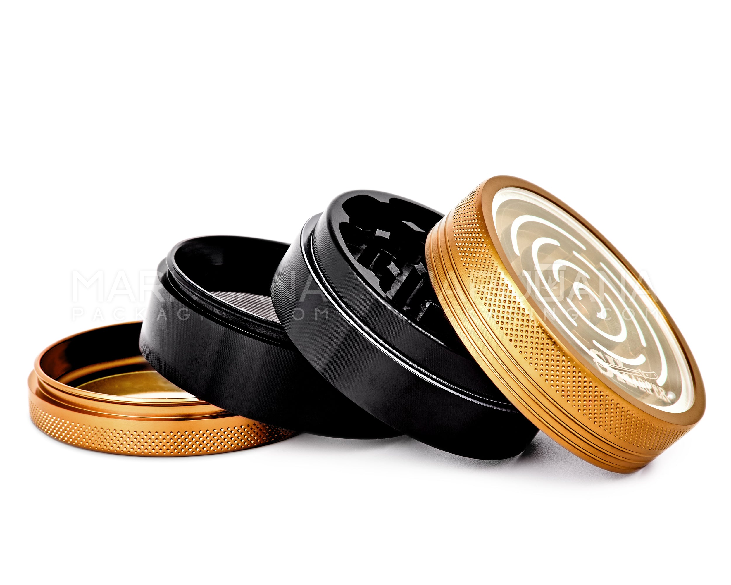 SHARPER | Magnetic Metal Maze Grinder | 4 Piece - 63mm - Gold - 3