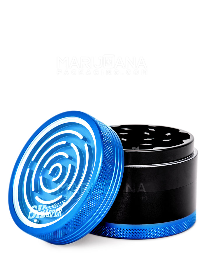 SHARPER | Magnetic Metal Maze Grinder | 4 Piece - 63mm - Blue Image