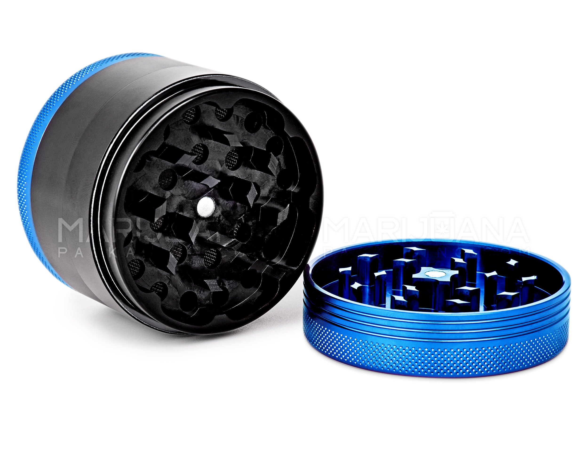 SHARPER | Magnetic Metal Maze Grinder | 4 Piece - 63mm - Blue - 2