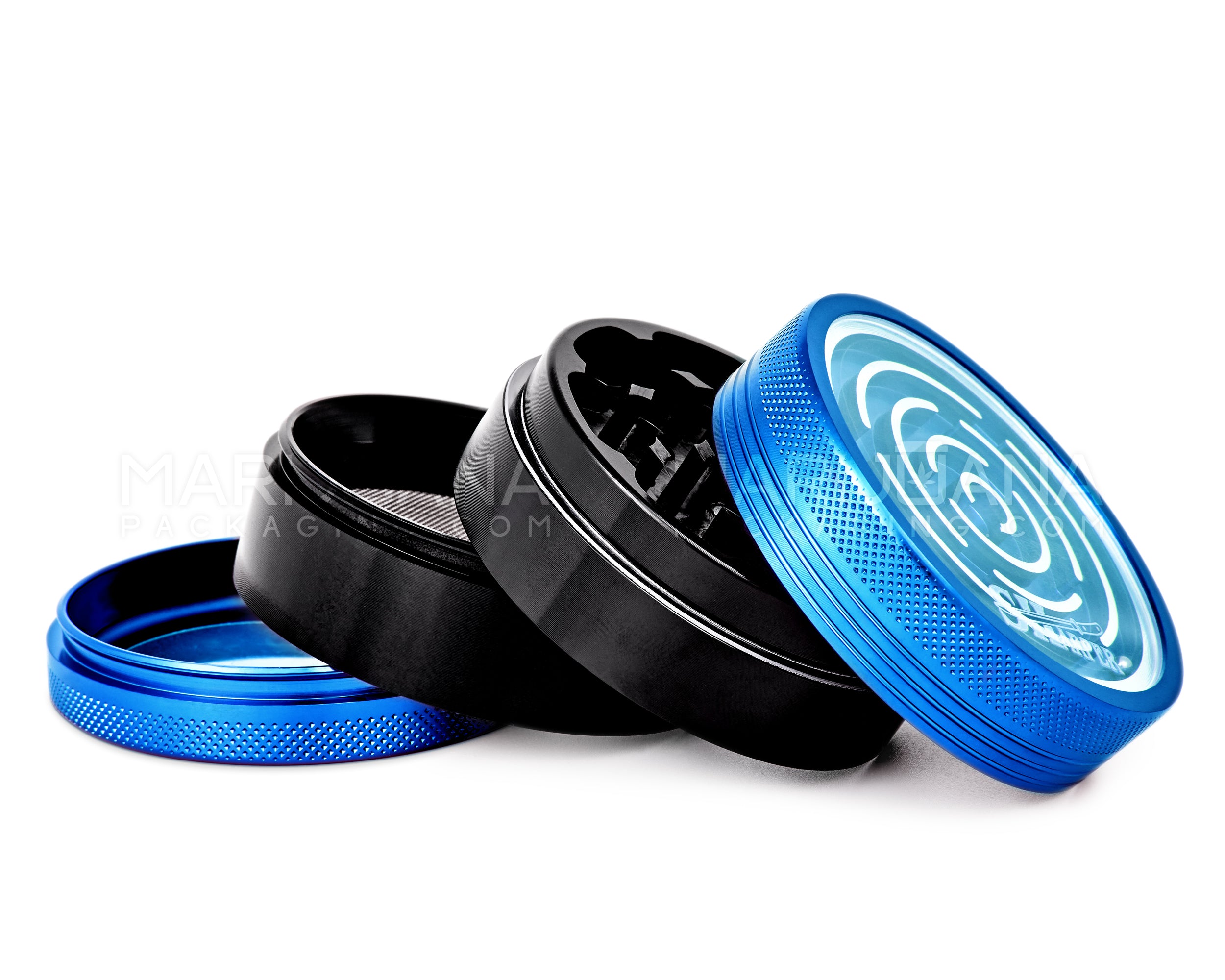 SHARPER | Magnetic Metal Maze Grinder | 4 Piece - 63mm - Blue - 3