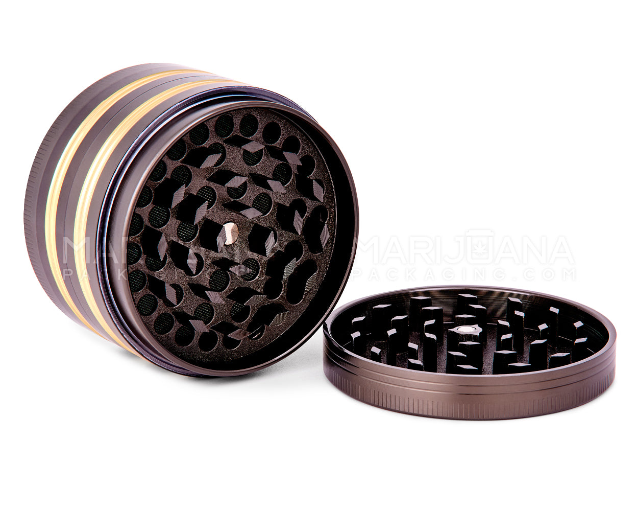 SHARPER | Magnetic Metal Grinder | 4 Piece - 63mm - Gunmetal & Gold - 2