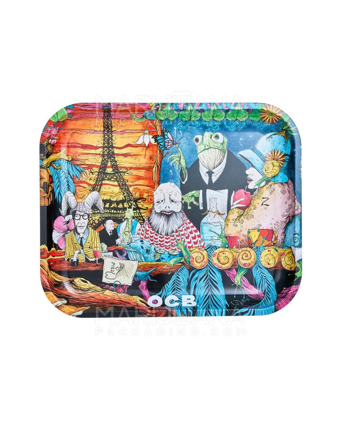 OCB | Café Culture Rolling Tray | 14in x 11.3in - Large - Metal Image