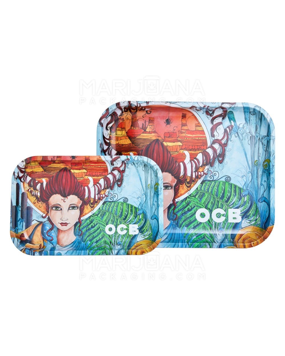 OCB | Artist Series Rolling Tray | 11.3in x 7.4in - Medium - Metal - 2