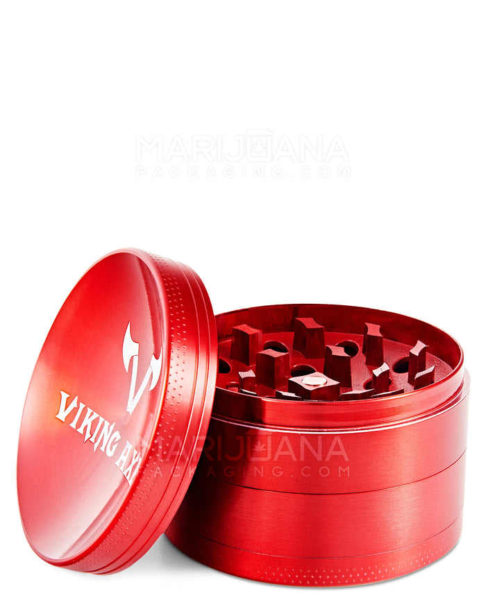 VIKING AXE | Magnetic Metal Grinder w/ Catcher | 4 Piece - 63mm - Red Image