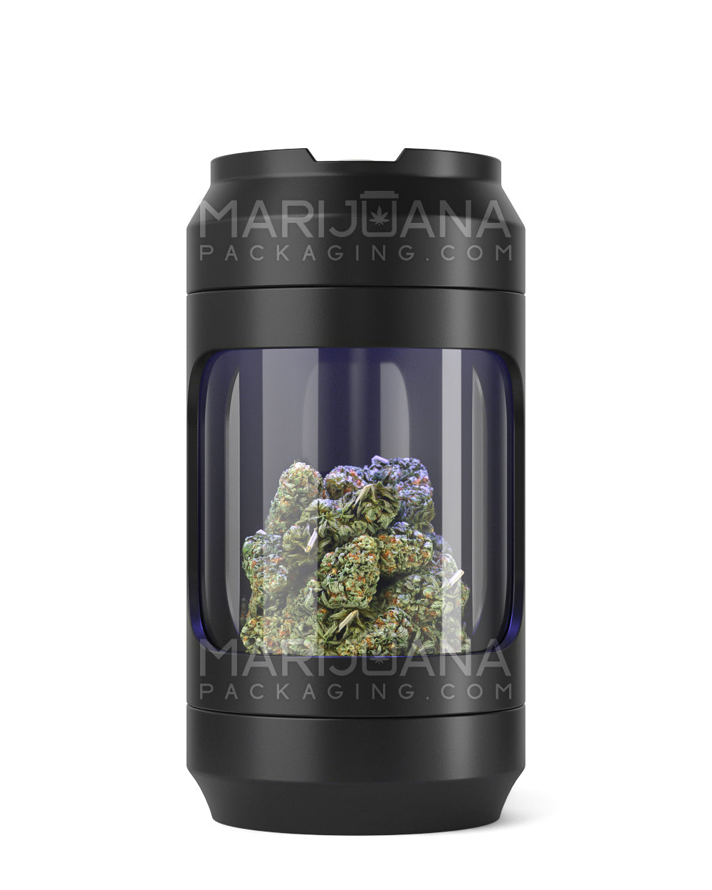 Light Up Magnifying Cap Stash Jar w/ Magnetic Grinder & One-Hitter | Plastic - 6g - Black - 3