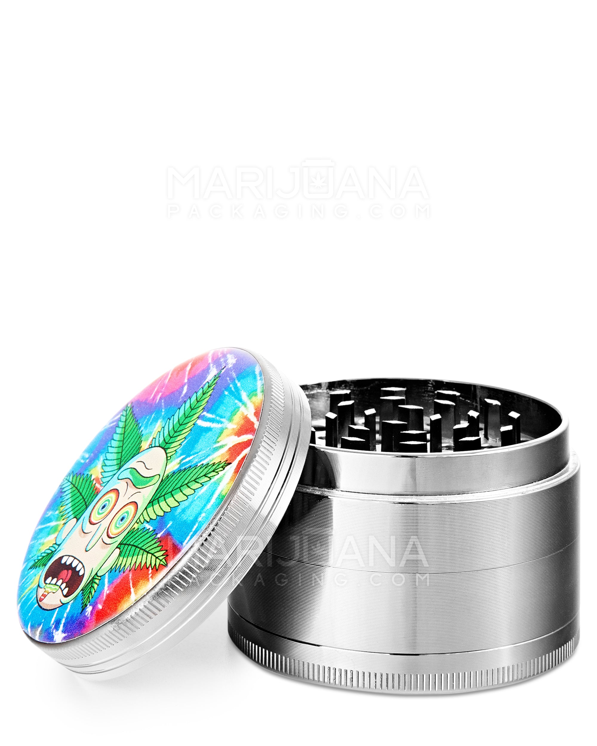 Trippy Rick Magnetic Metal Grinder w/ Catcher | 4 Piece - 63mm - Silver - 1