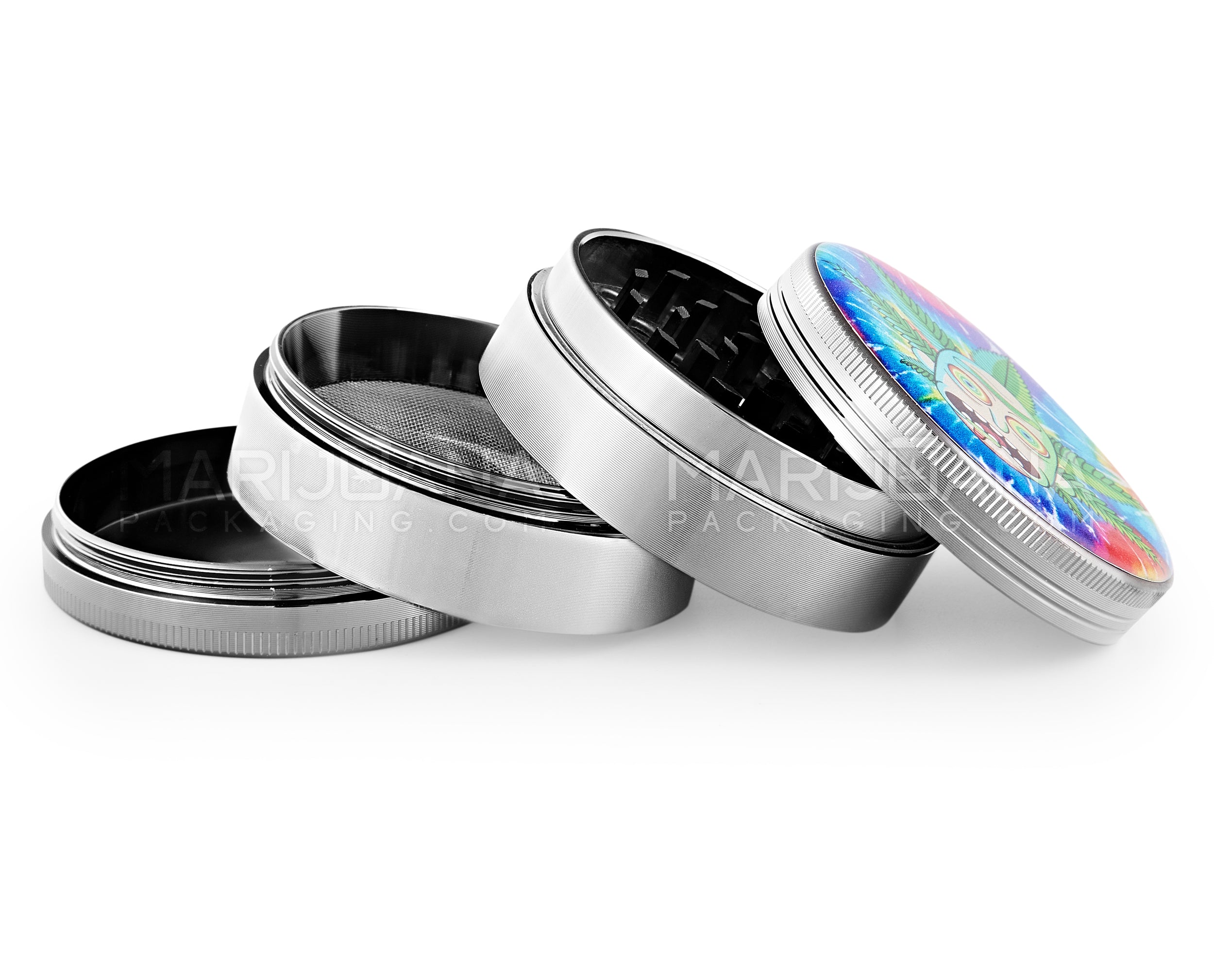 Trippy Rick Magnetic Metal Grinder w/ Catcher | 4 Piece - 63mm - Silver - 3