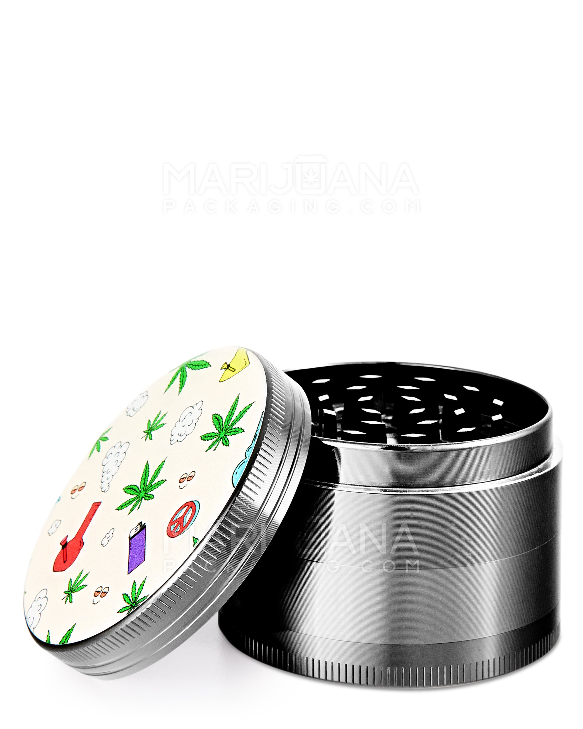 Minimalist Artwork Magnetic Metal Grinder w/ Catcher | 4 Piece - 63mm - Silver - 1