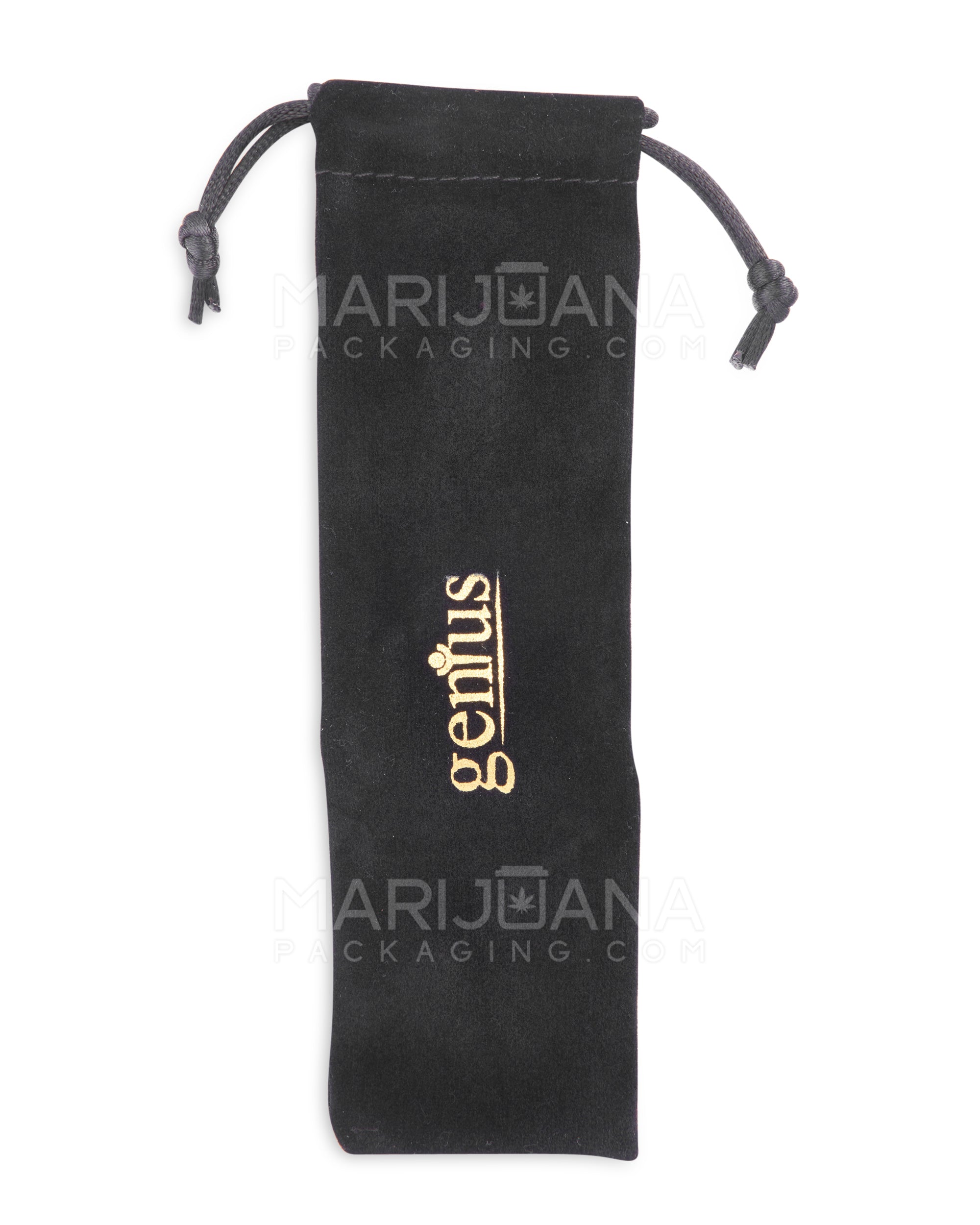 GENIUS PIPE | Original Genius Carrying Pouch | 6.5in Long - Velvet - Black & Gold - 1