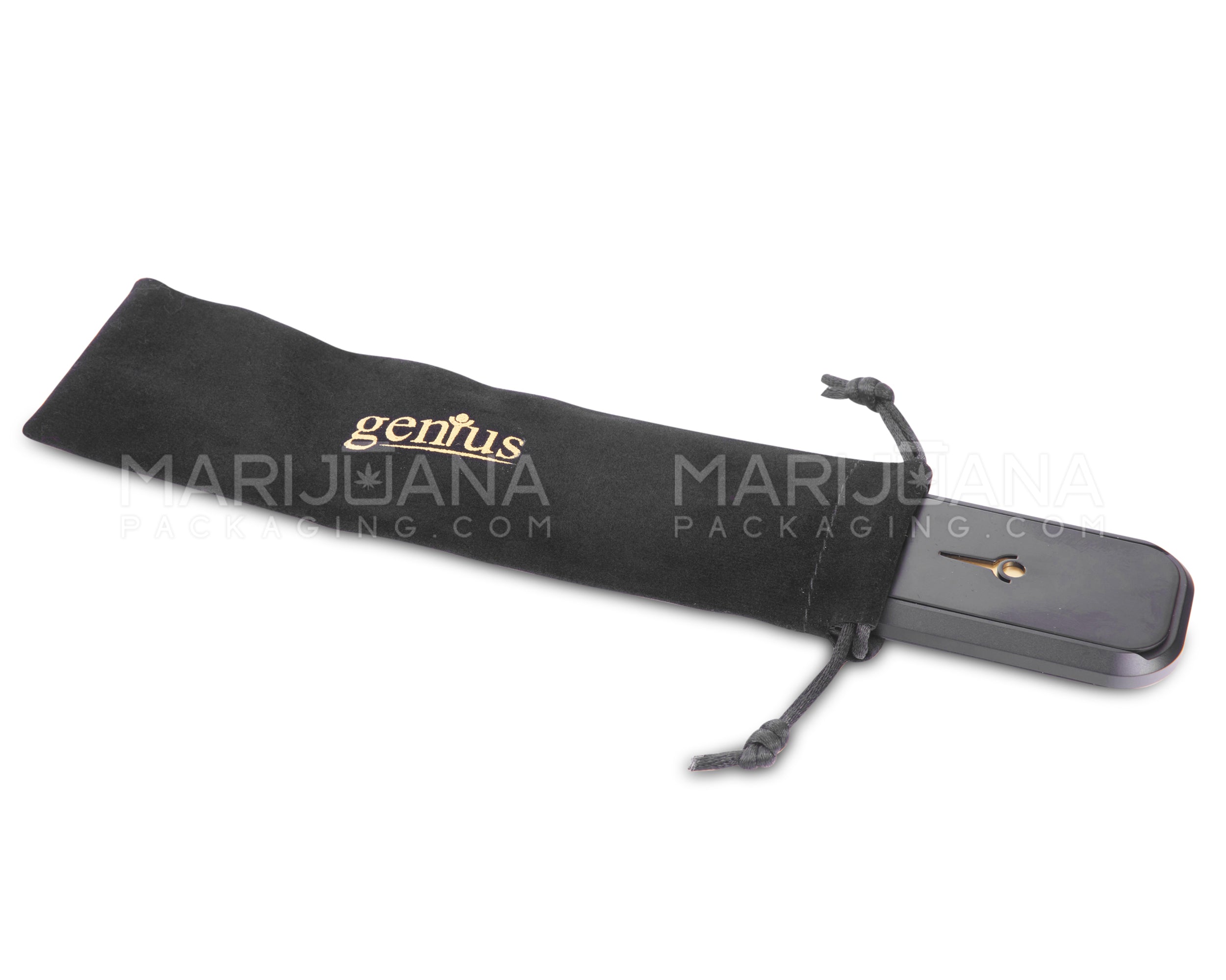 GENIUS PIPE | Original Genius Carrying Pouch | 6.5in Long - Velvet - Black & Gold - 3