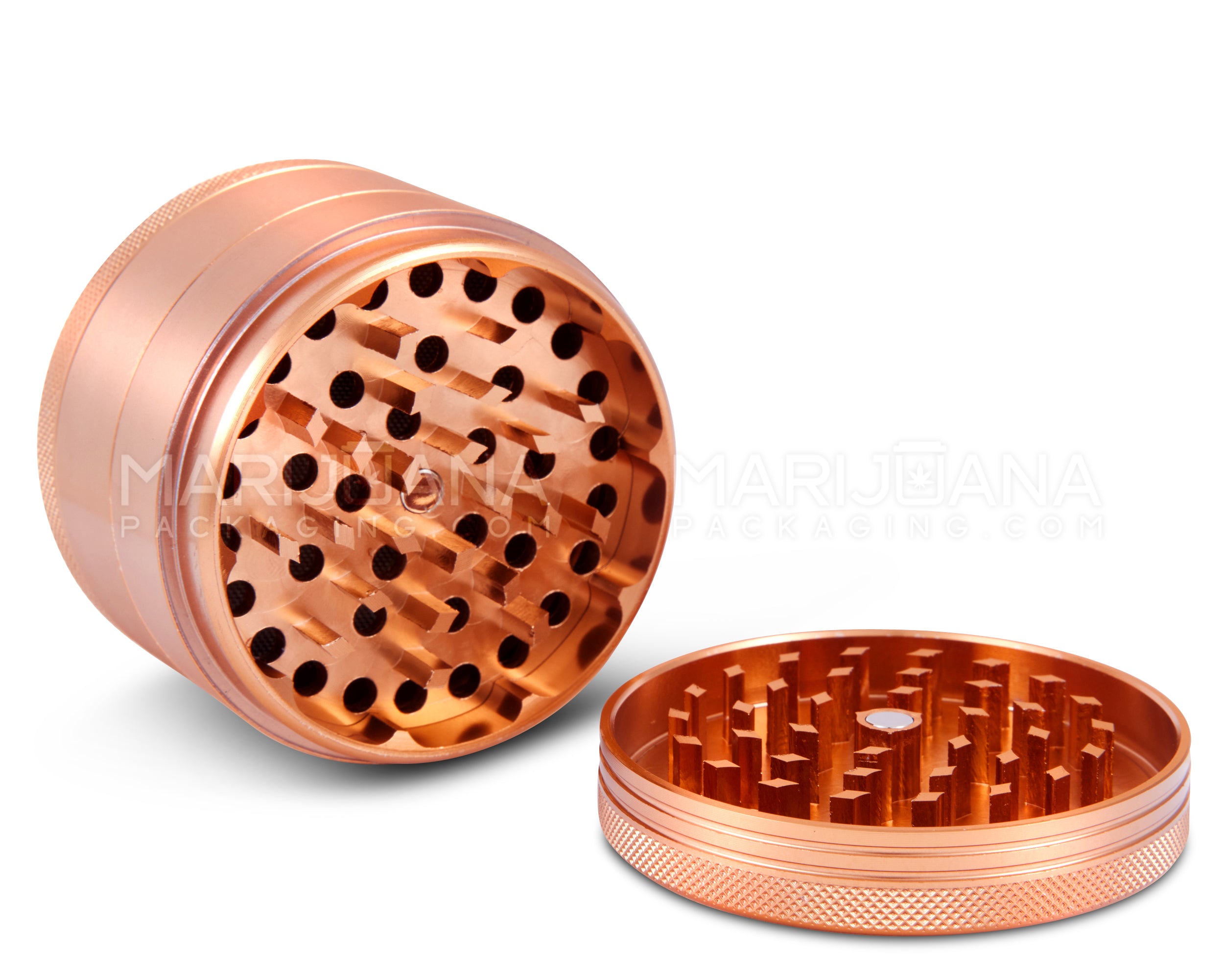 Magnetic CNC Aluminium Metal Grinder w/ Catcher | 4 Piece - 63mm - Bronze - 2