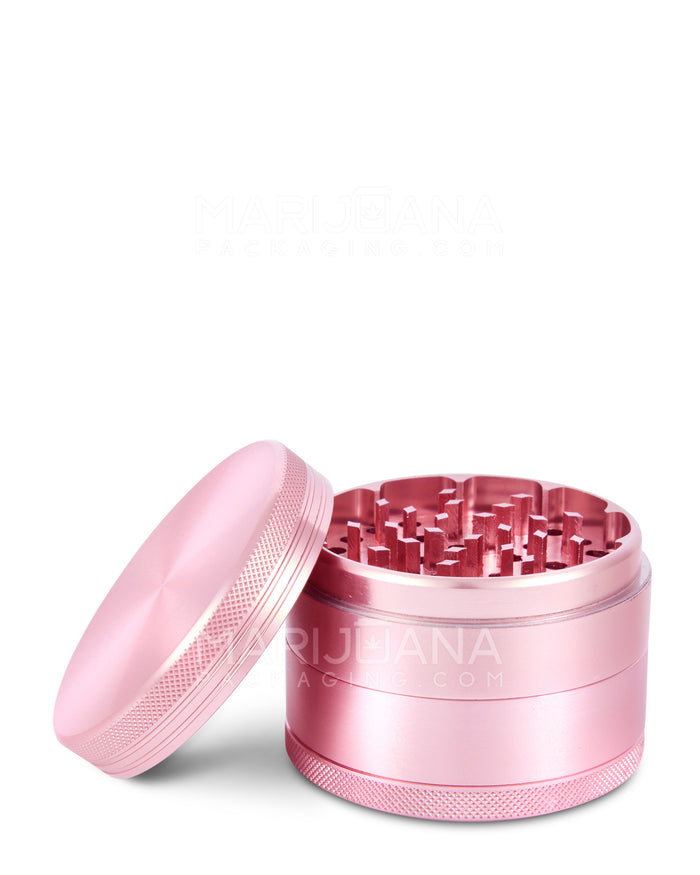 Magnetic CNC Aluminium Metal Grinder w/ Catcher  | 4 Piece - 63mm - Pink Image