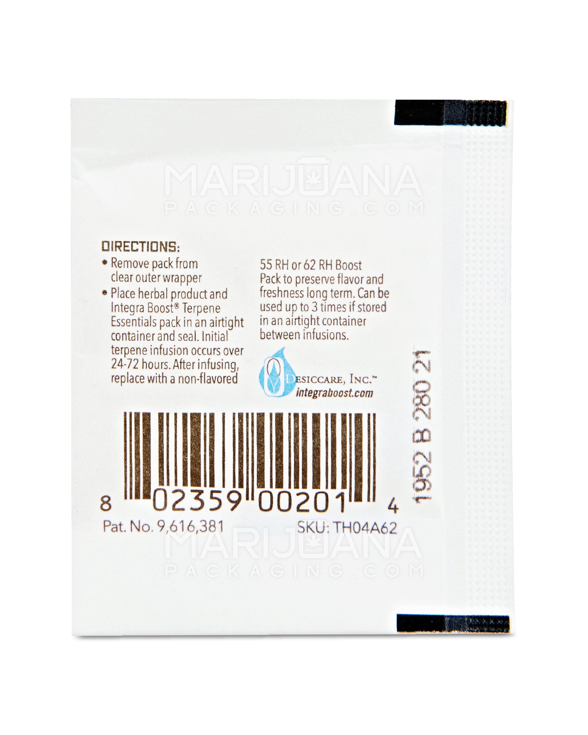 INTEGRA | 'Retail Display' Boost Terpene Essentials Humulene Humidity Pack | 4 Grams - 62% - 48 Count - 5