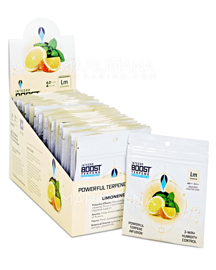 INTEGRA | 'Retail Display' Boost Terpene Essentials Limonene Humidity Pack | 4 Grams - 62% - 48 Count Image